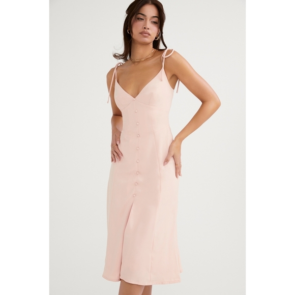 HOUSE OF CB Cornelia Dress Pink Midi  S Small - Picture 2 of 9